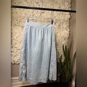 Madewell Light Blue Denim Maxi Skirt with Buttons